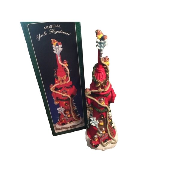 Firemen’s Yule Hydrant Lighted Christmas Table Top Decoration - Picture 1 of 12